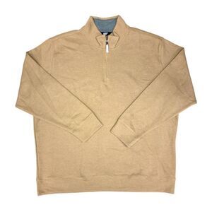 Rich Camel Heather - Lands' End Men's Bedford Rib Quarter Zip Long Sleeve Soft C